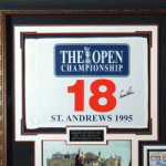 1995&2005 英国公开赛签名果岭旗(Palmer and Nicklaus退役照片)