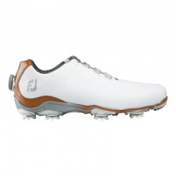 FJ DNA 53402高尔夫鞋 珠光白/漆皮橙 真皮防水