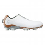 FJ DNA 53402高尔夫鞋 珠光白/漆皮橙 真皮防水